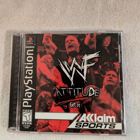 WWF Attitude PlayStation Game - Black and Red - Picture 1 of 7